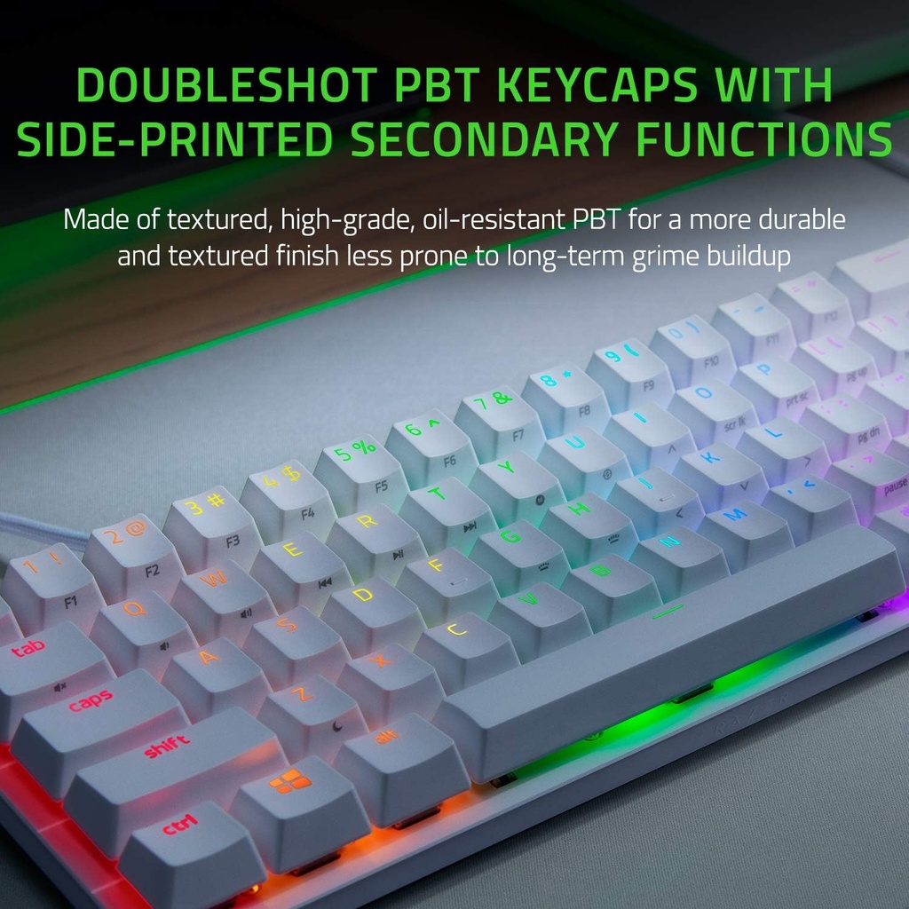 Razer Huntsman Mini Mercury Edition 60% Gaming Keyboard Linear Optical Red Switches & PBT Keycaps