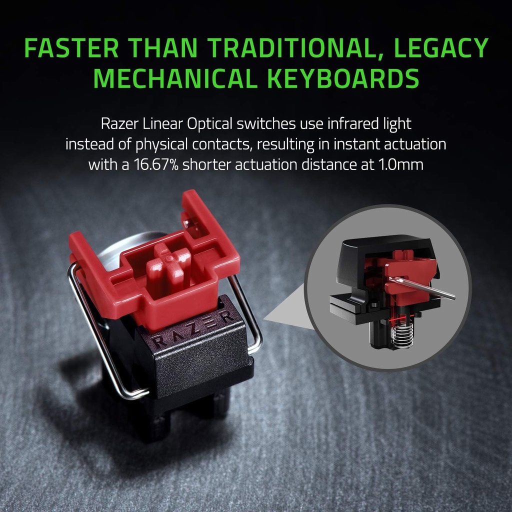 Razer Huntsman Mini Mercury Edition 60% Gaming Keyboard Linear Optical Red Switches & PBT Keycaps