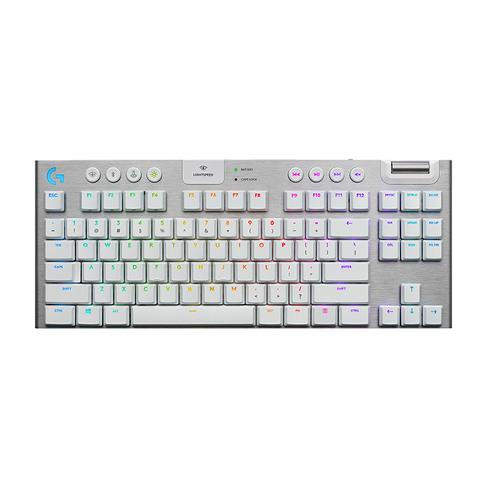 Logitech G915 Tenkeyless Light Speed Wireless RGB Mechanical Gaming KeyBoard GL Tactile Switch - White