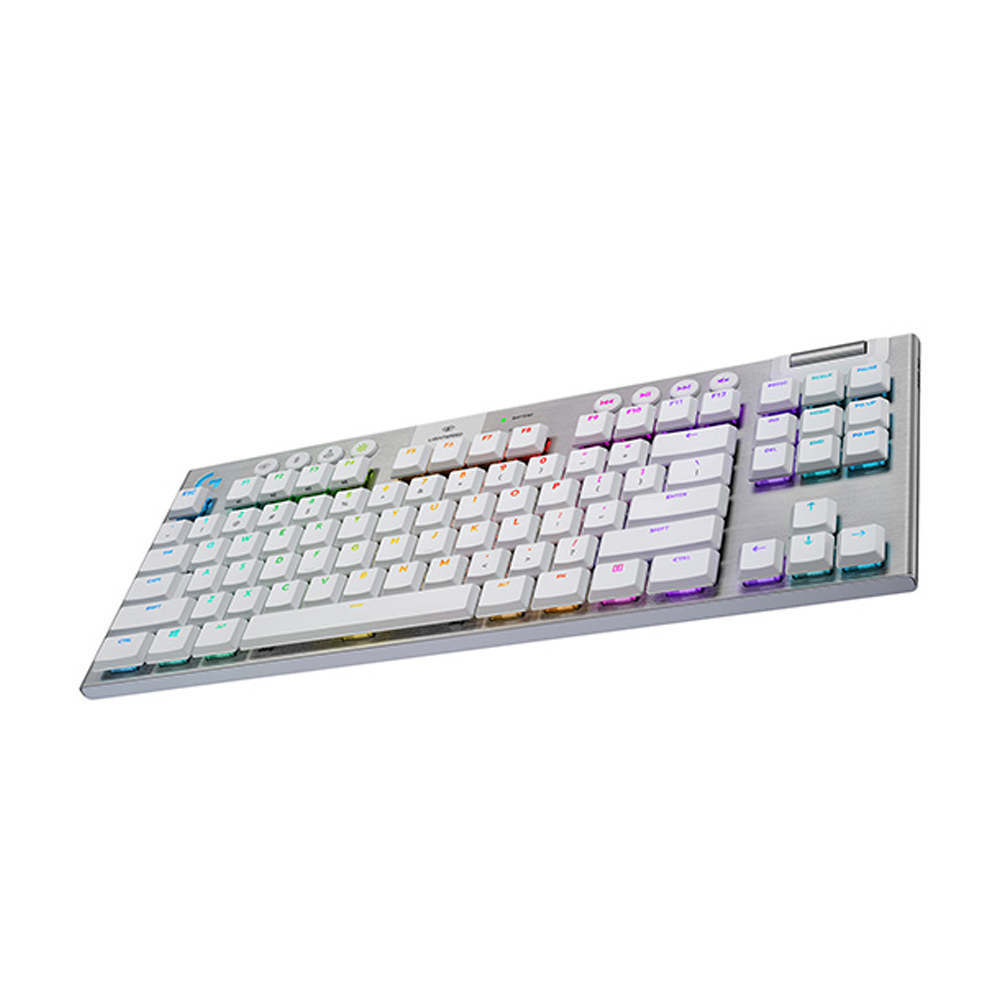 Logitech G915 Tenkeyless Light Speed Wireless RGB Mechanical Gaming KeyBoard GL Tactile Switch - White