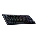 Logitech G915 Tenkeyless Light Speed Wireless RGB Mechanical Gaming KeyBoard GL Clicky Switch - Black