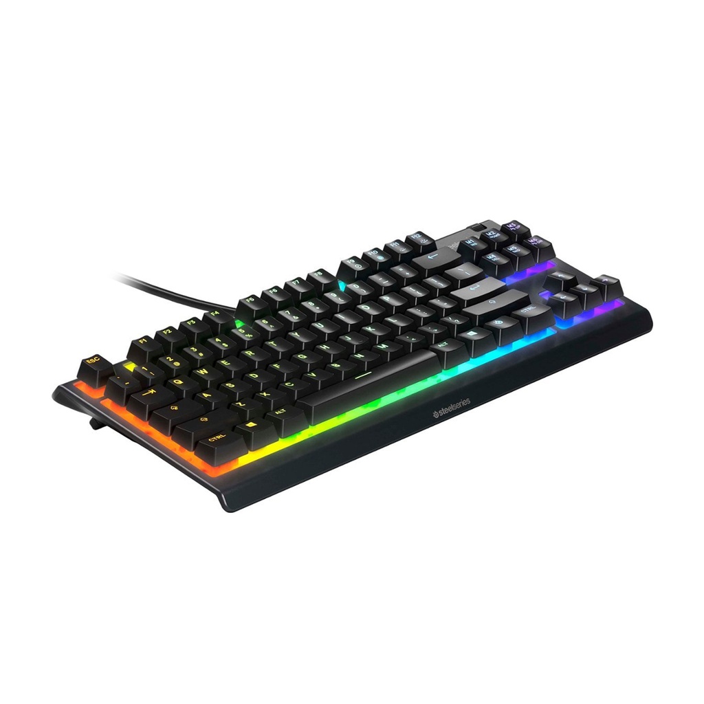 SteelSeries Apex 3 TKL Wired RGB Gaming Keyboard Whisper Quiet Gaming Switches,8-Zone RGB Illumination, Dedicated Multimedia Controls, For PC, PS5 & Xbox