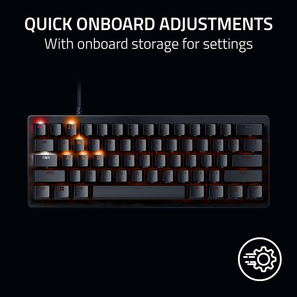 Razer Huntsman V3 Pro Mini 60% Gaming Keyboard: Analog Optical Switches, Rapid Trigger & Adjustable Actuation, Onboard Adjustments, Dual-Purpose Mod Keys - Black