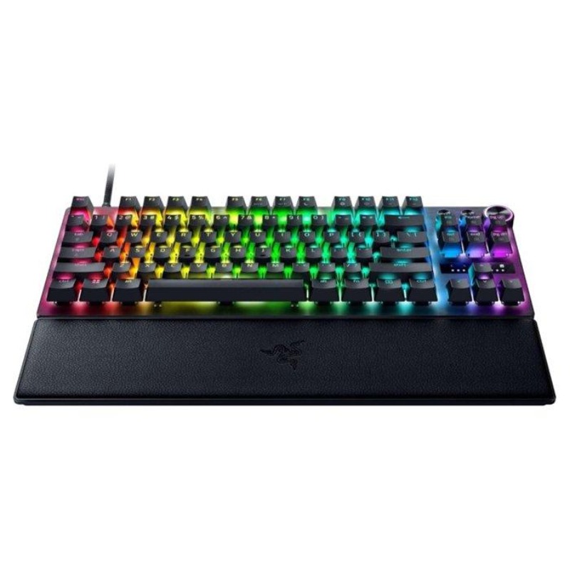 Razer Huntsman V3 Pro TKL Gaming Keyboard: Analog Optical Switches, Rapid Trigger & Adjustable Actuation, Media Keys & Dial, Doubleshot PBT Keycaps - Wrist Rest - Black