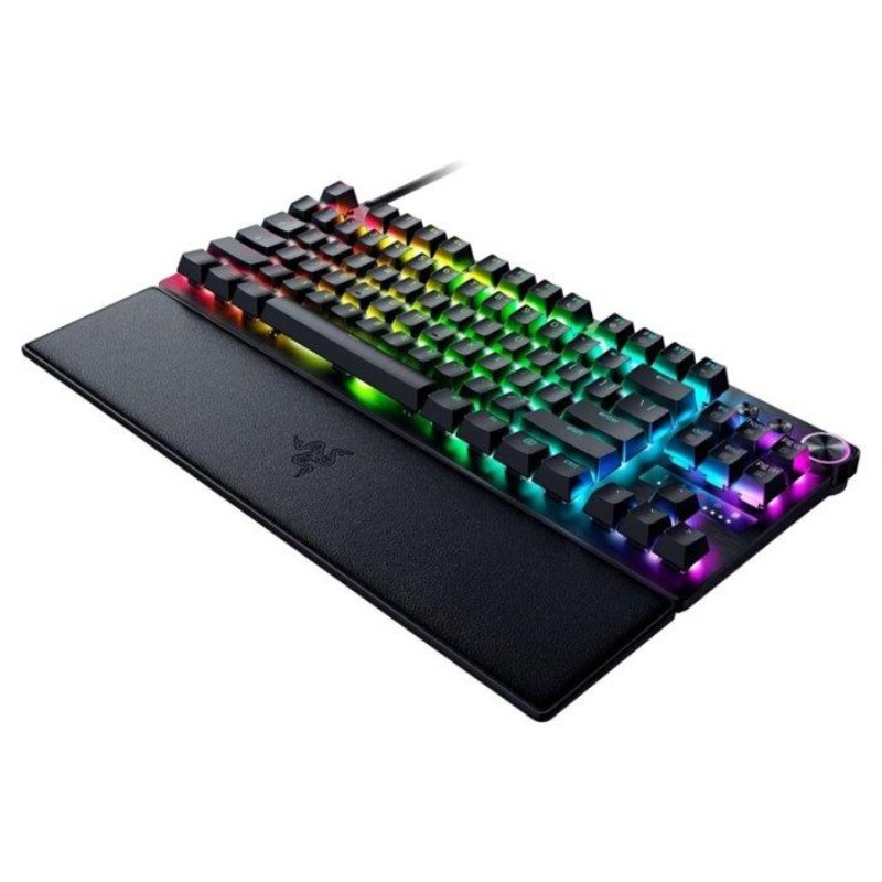 Razer Huntsman V3 Pro TKL Gaming Keyboard: Analog Optical Switches, Rapid Trigger & Adjustable Actuation, Media Keys & Dial, Doubleshot PBT Keycaps - Wrist Rest - Black