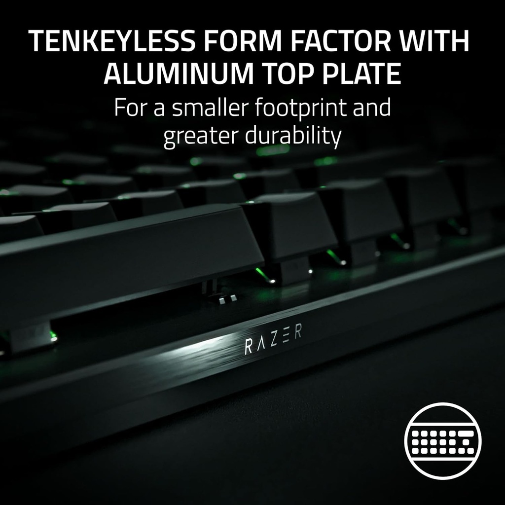 Razer Huntsman V3 Pro TKL Gaming Keyboard: Analog Optical Switches, Rapid Trigger & Adjustable Actuation, Media Keys & Dial, Doubleshot PBT Keycaps - Wrist Rest - Black