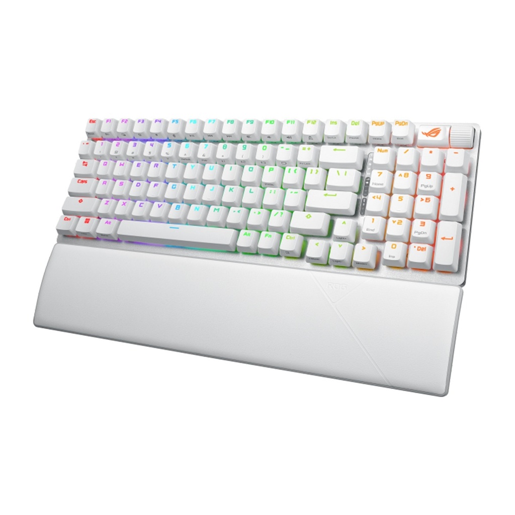 Asus X901 Rog Strix Scope II 96 Wireless Mechanical Gaming KeyBoard NX Snow Switch Refined Linear (Arabic) - White