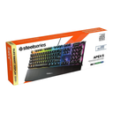 SteelSeries Apex 5 Hybrid Blue Switch RGB Mechanical Gaming Keyboard, Illumination OLED Smart Display, Premium Magnetic Wrist Rest, Dedicated Multimedia Controls, For PC/PS5 & Xbox