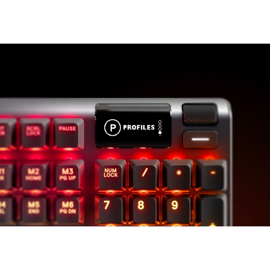 SteelSeries Apex 7 Mechanical Wired RGB Red Switches Gaming Keyboard, OLED Smart Display, Dedicated Multimedia Controls, Premium Magnetic Wrist Rest, For PC/PS5 & Xbox