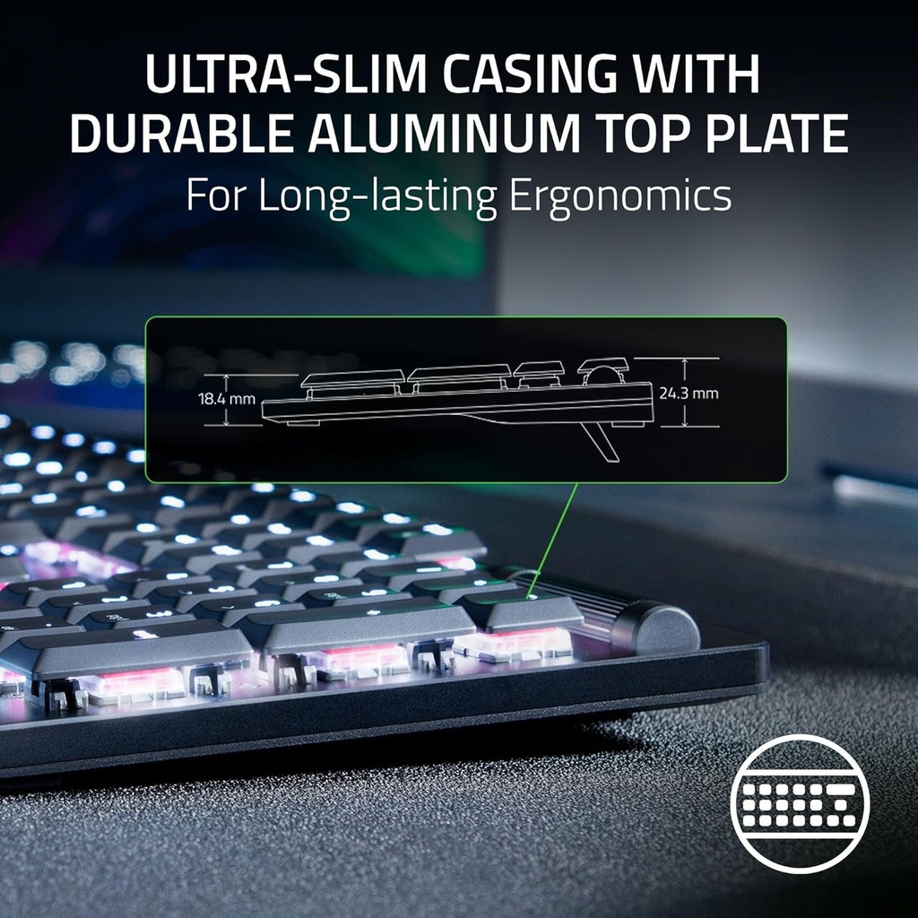 Razer DeathStalker V2 Wired Low Profile Optical Gaming Keyboard Linear Low Profile Optical Red Switch