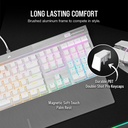Corsair K70 PRO RGB Optical-Mechanical Gaming Keyboard OPX Linear Switch PBT Double-Shot Keycaps - White