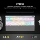 Corsair K70 PRO RGB Optical-Mechanical Gaming Keyboard OPX Linear Switch PBT Double-Shot Keycaps - White