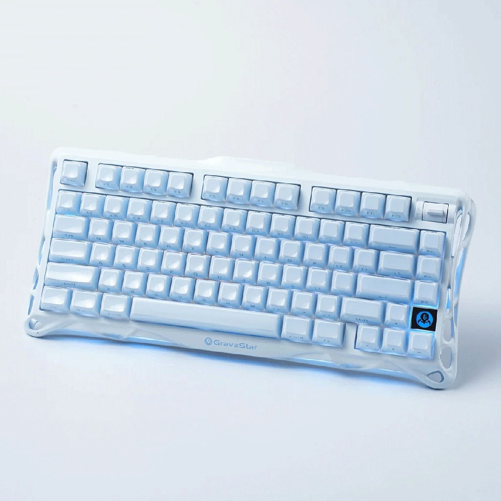 GravaStar Mercury K1 75% Wireless Mechanical Gaming Keyboard For Windows XP & Above/Mac_Special Edition - ICE Blue Special Edition