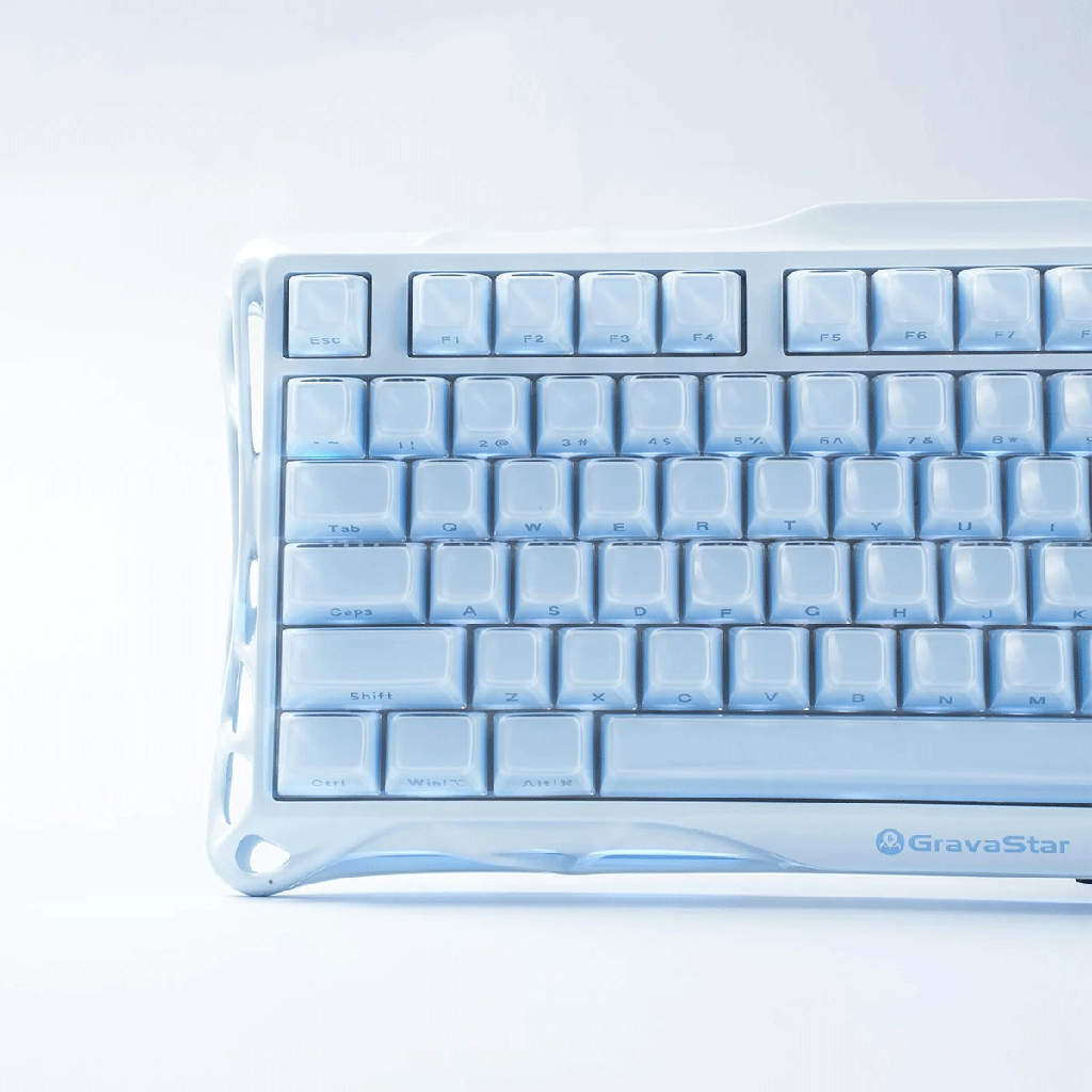 GravaStar Mercury K1 75% Wireless Mechanical Gaming Keyboard For Windows XP & Above/Mac_Special Edition - ICE Blue Special Edition