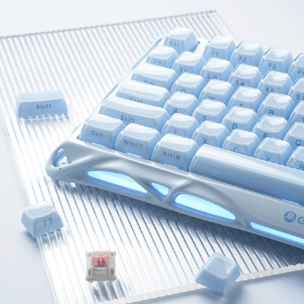 GravaStar Mercury K1 75% Wireless Mechanical Gaming Keyboard For Windows XP & Above/Mac_Special Edition - ICE Blue Special Edition