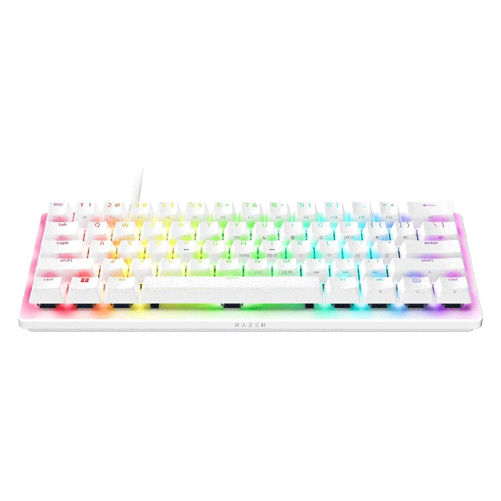 Razer HuntsMan V3 Pro Mini White Edition 60% Analog Optical Esports Keyboard, Rapid Trigger Mode,Analog Optical Switch Gen -2