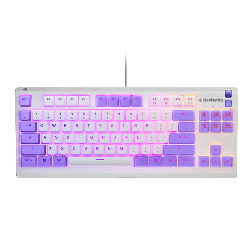 SteelSeries Apex 3 TKL RGB Water & Dust Resistant Whisper Quiet Switches Gaming Keyboard - Amethyst