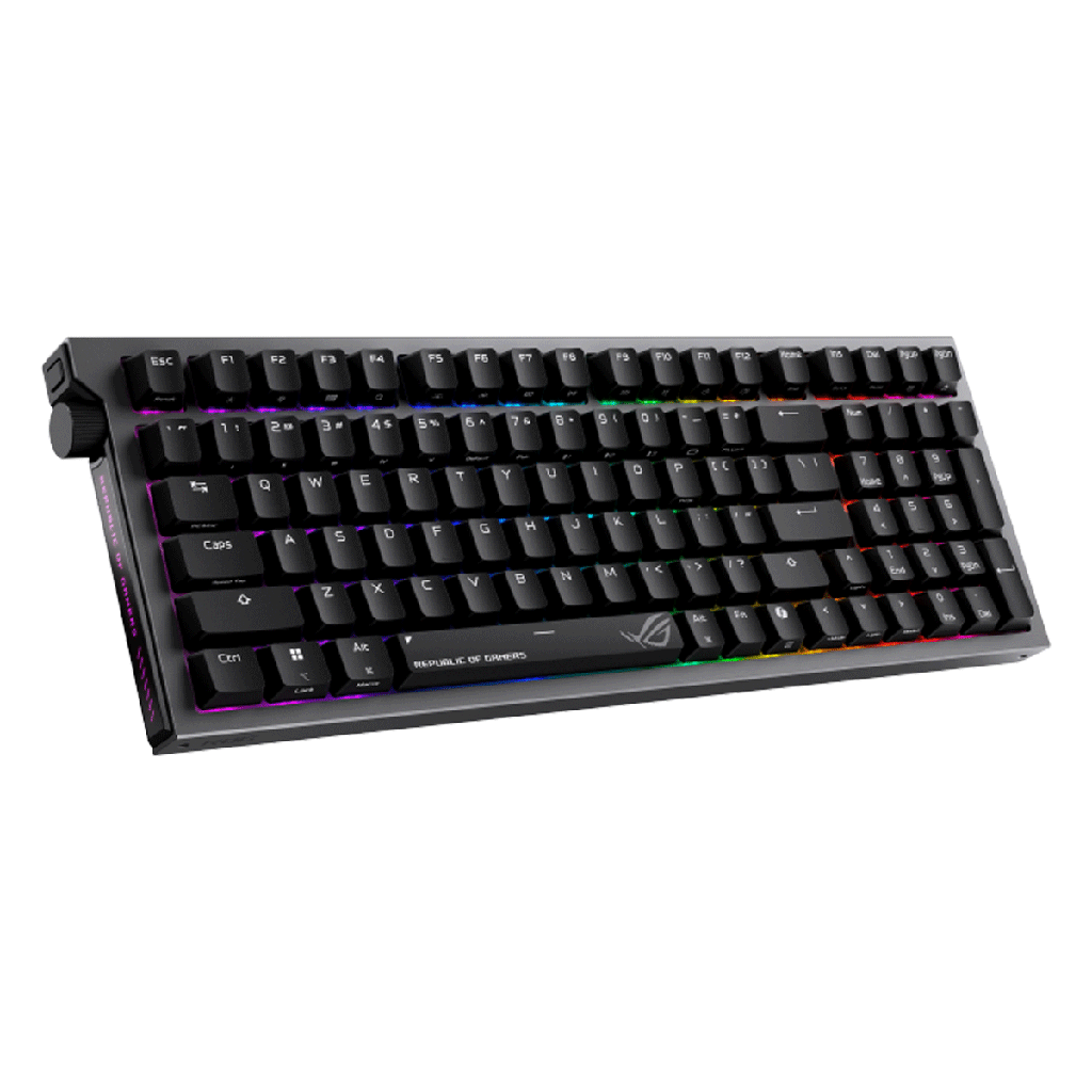ASUS ROG Strix Morph 96 Wireless Mechanical Gaming Keyboard, Hot Swappable, ROG NX Snow V2 Switches, Tri Mode Connectivity 2.4GHz Bluetooth USB C, English-Arabic Layout, Gasket Mount Design | 90MP04IF-BKCA03