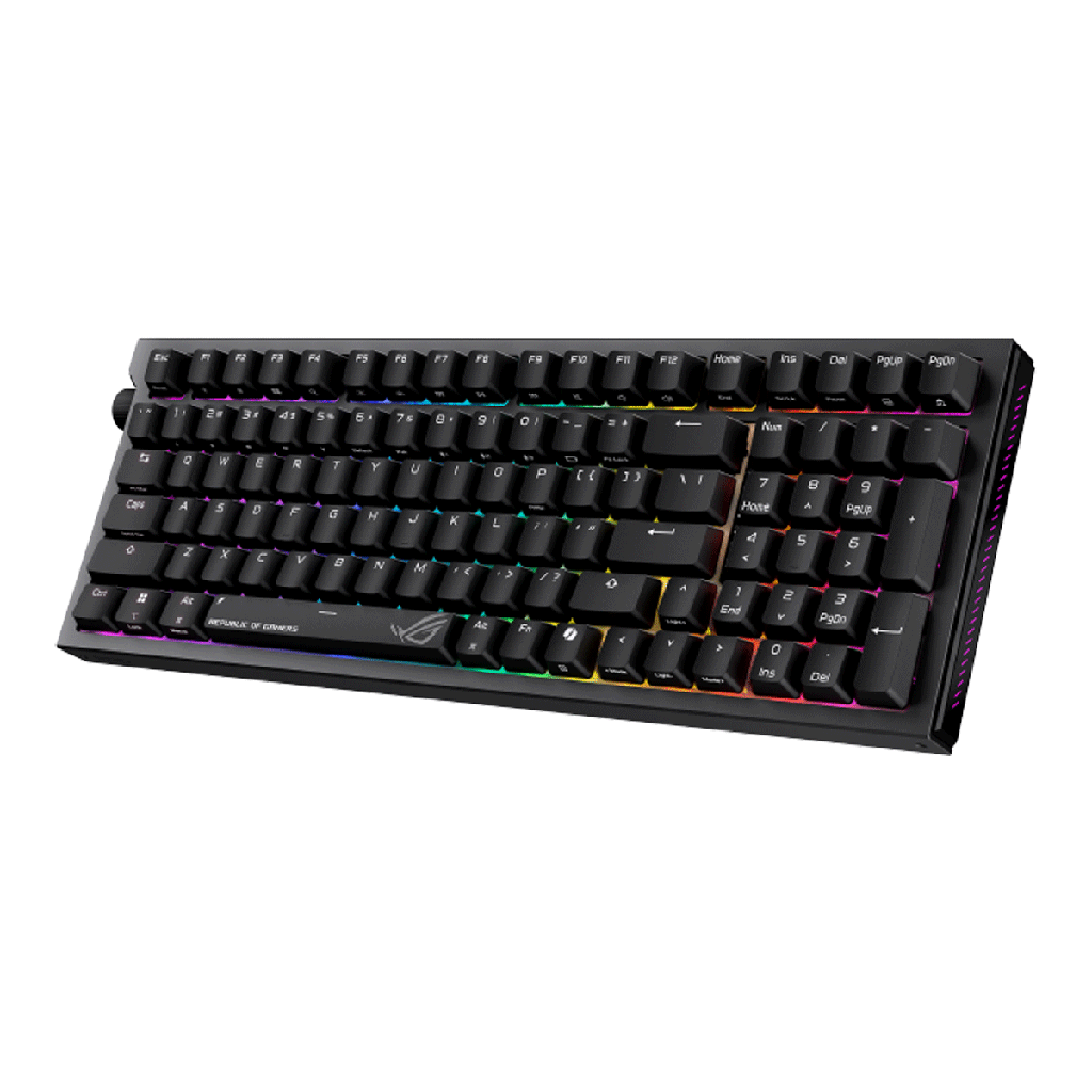 ASUS ROG Strix Morph 96 Wireless Mechanical Gaming Keyboard, Hot Swappable, ROG NX Snow V2 Switches, Tri Mode Connectivity 2.4GHz Bluetooth USB C, English-Arabic Layout, Gasket Mount Design | 90MP04IF-BKCA03