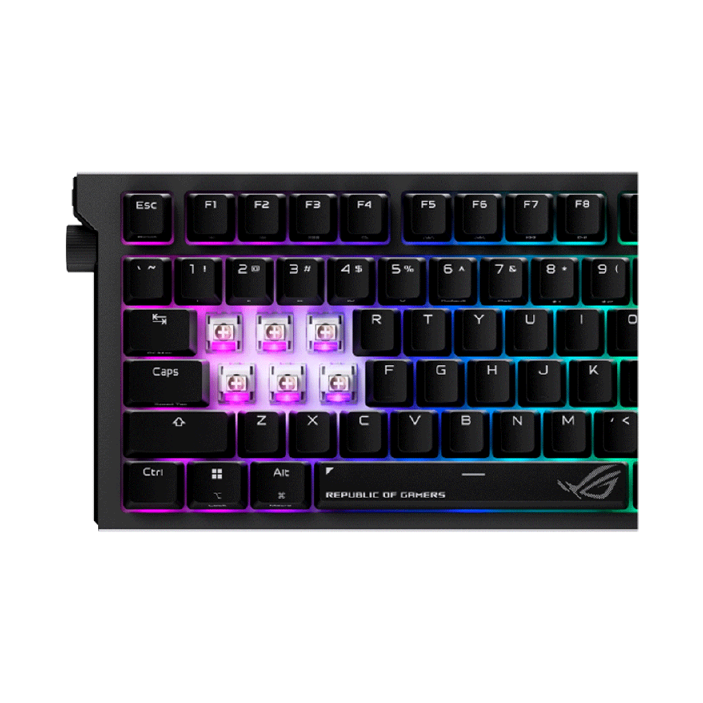ASUS ROG Strix Morph 96 Wireless Mechanical Gaming Keyboard, Hot Swappable, ROG NX Snow V2 Switches, Tri Mode Connectivity 2.4GHz Bluetooth USB C, English-Arabic Layout, Gasket Mount Design | 90MP04IF-BKCA03
