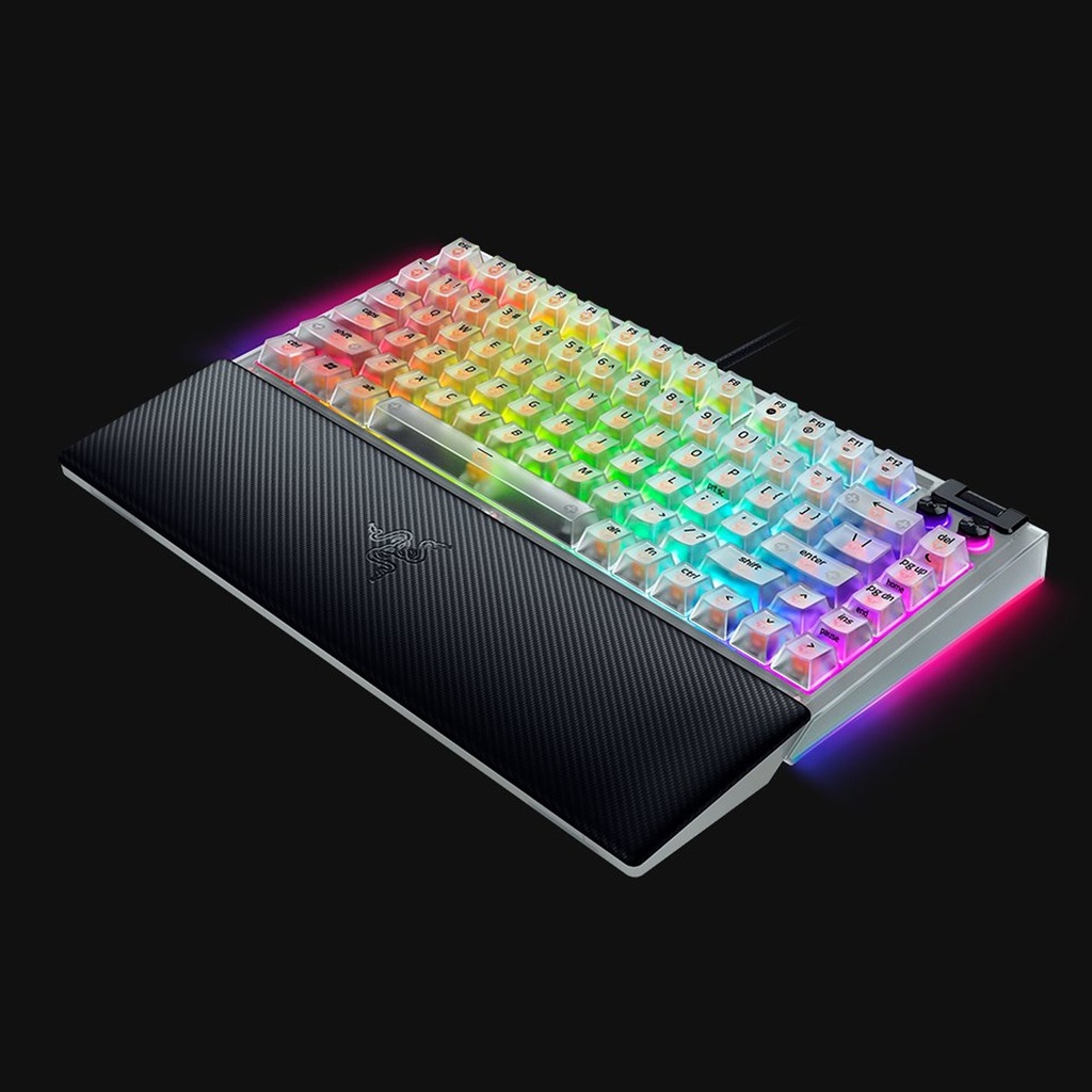 Razer BlackWidow V4 75% Phantom White Edition Hot-Swappable Mechanical Wired Gaming Keyboard Tactile & Quiet Switch