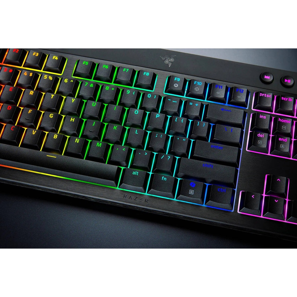 Razer Black Widow V4 Low-Profile Tenkeyless Hyper Speed US ,RGB Wireless Mechanical Gaming Keyboard Green Switch- Black