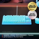SteelSeries Apex 3 TKL Wired RGB Gaming Keyboard Water and Dust Resistant Whisper Quiet Switches - Aqua