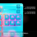 SteelSeries Apex 3 TKL Wired RGB Gaming Keyboard Water and Dust Resistant Whisper Quiet Switches - Aqua