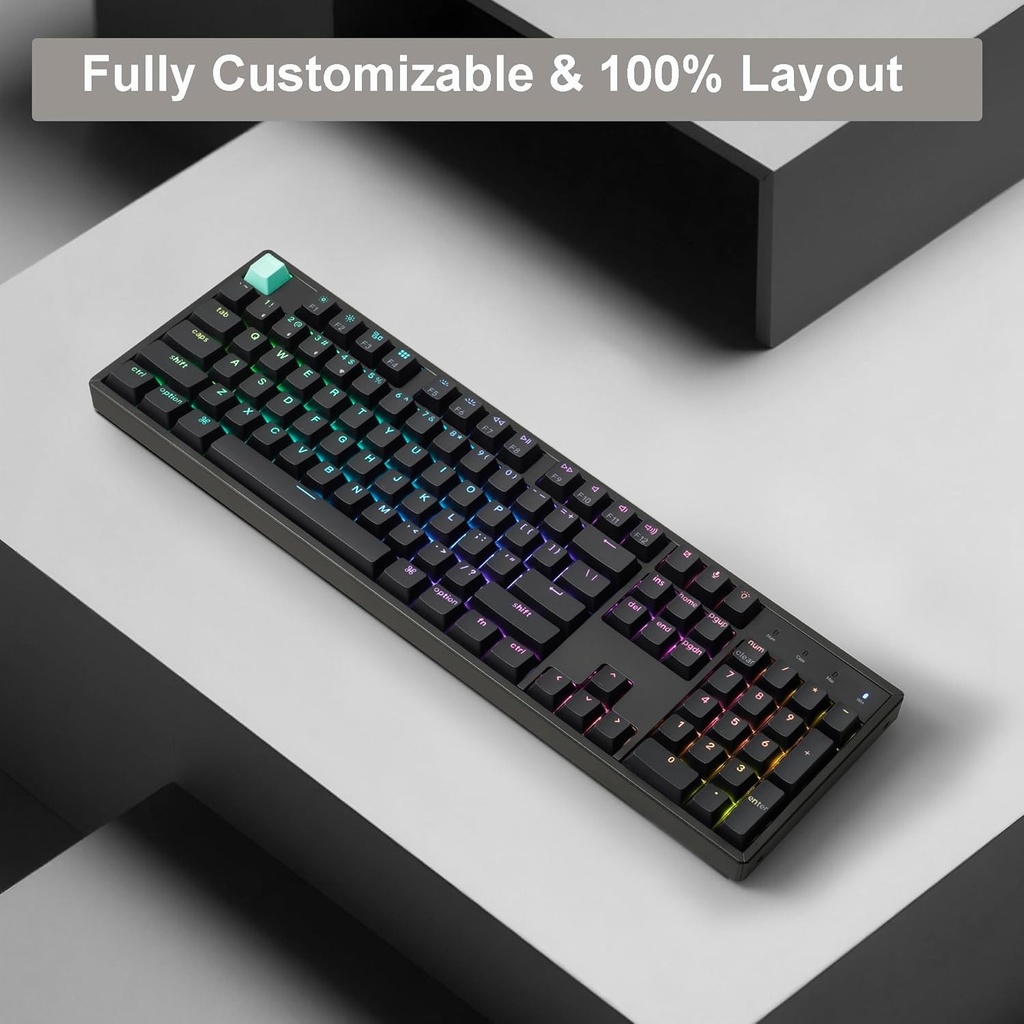 Keychron K10 Max 80% Wireless Mechanical Keyboard RGB Backlight Gateron Red Switch BT 5.1 / 2.4GHz / USB-C (Arabic Layout)-Gray
