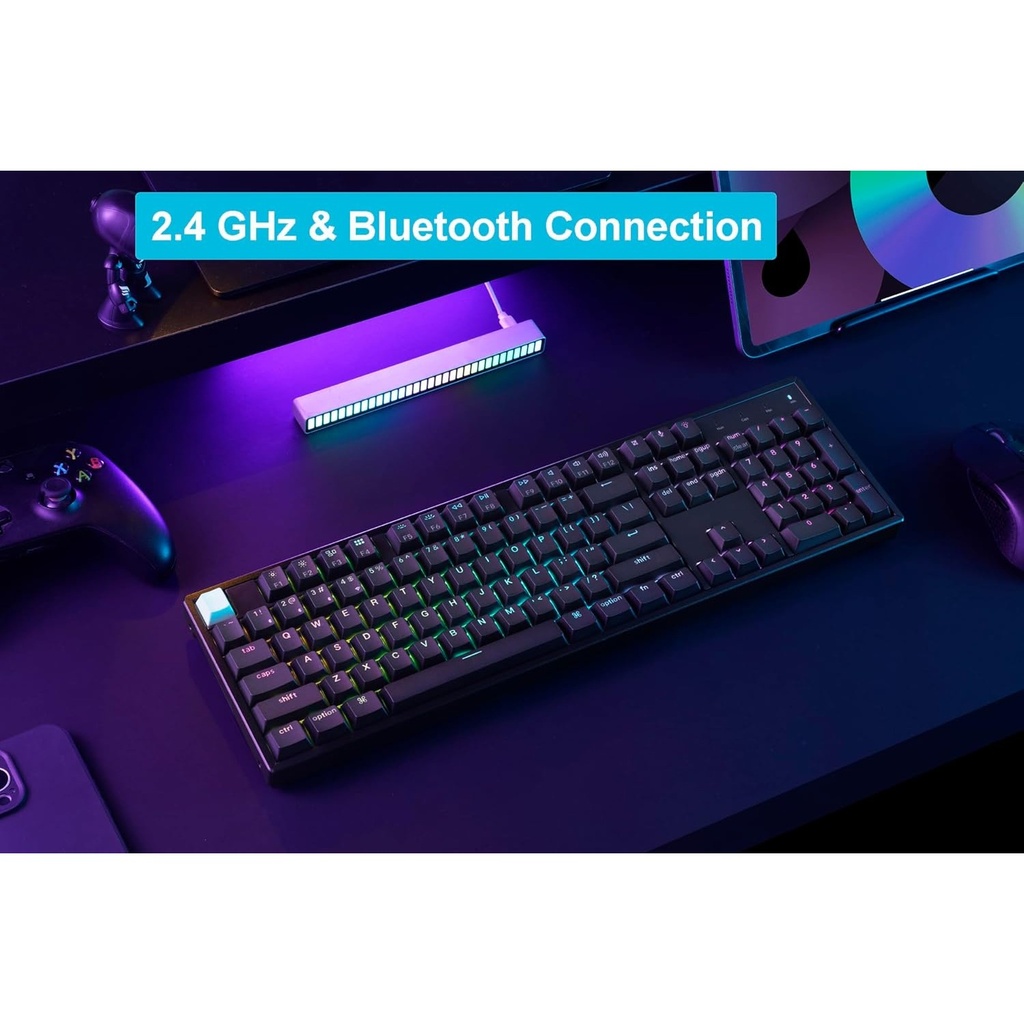Keychron K10 Max 80% Wireless Mechanical Keyboard RGB Backlight Gateron Red Switch BT 5.1 / 2.4GHz / USB-C (Arabic Layout)-Gray