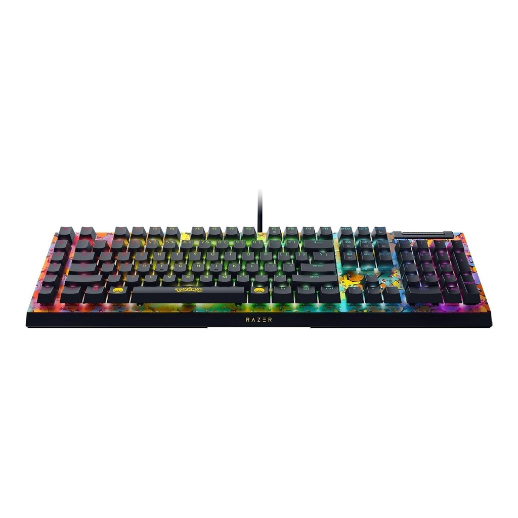 Razer BlackWidow V4 X Wired Mechanical Gaming Keyboard, Green Switches Tactile & Clicky, 6 Macro Keys, Chroma RGB, Doubleshot ABS Keycaps, Sound Dampening & Stabilizers, Pokémon Edition
