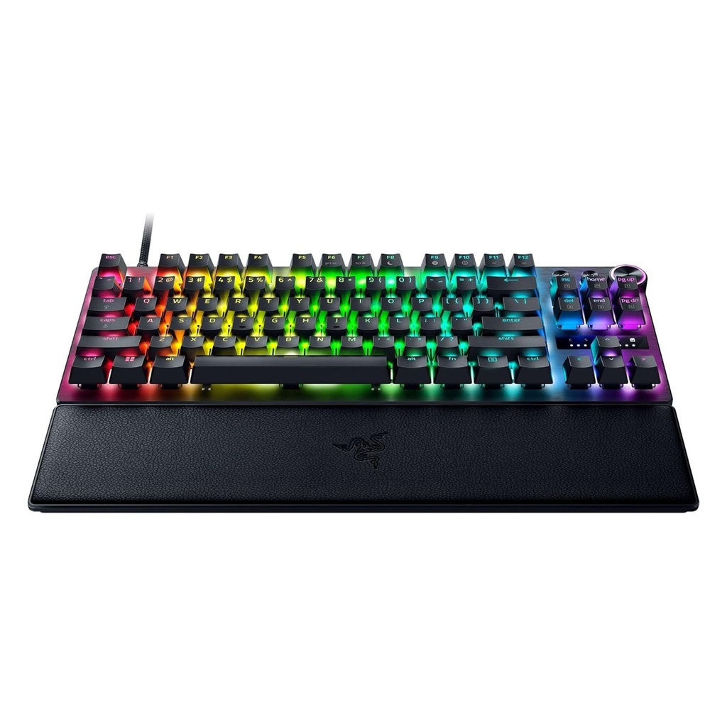 Razer Huntsman V3 Pro TKL Esports Gaming Keyboard, Analog Optical Switches, Razer Snap Tap, Rapid Trigger, Adjustable Actuation, Media Keys & Dial, Doubleshot PBT Keycaps, Wrist Rest, Black | RZ03-04980200-R3U1