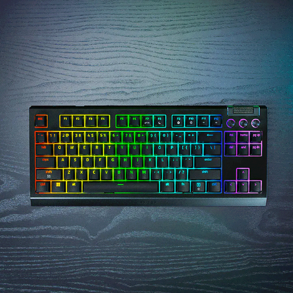 Razer BlackWidow V4 Tenkeyless HyperSpeed Wireless Hot-Swappable Gaming Keyboard, Upto 980Hr,Tactile & Quiet Switch - Black