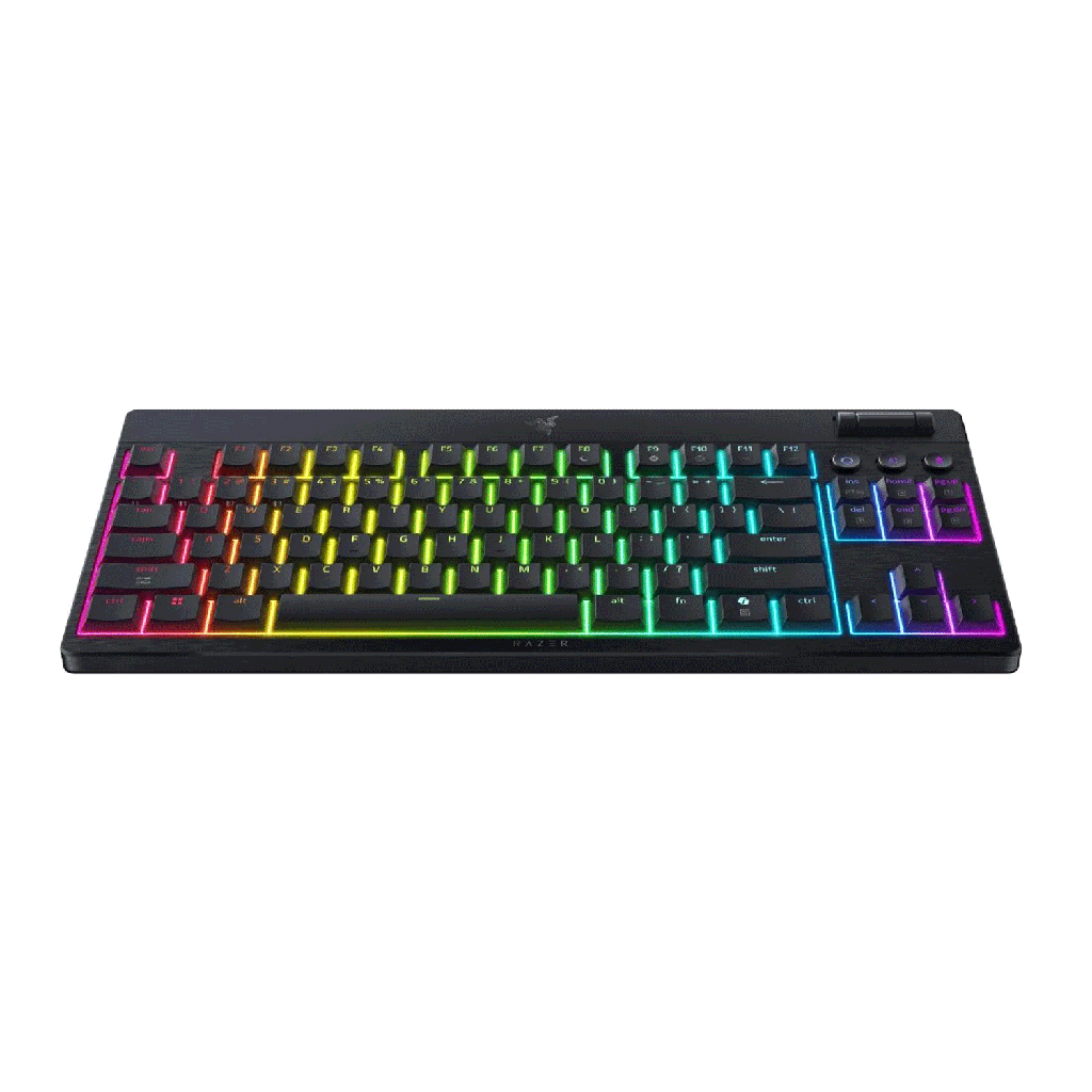 Razer BlackWidow V4 TKL HyperSpeed Wireless/Bluetooth/Wired Chroma RGB Gaming Keyboard, Yellow Linear Switches,Up to 980 Hrs Battery Life, Black | RZ03-05450100-R3M1