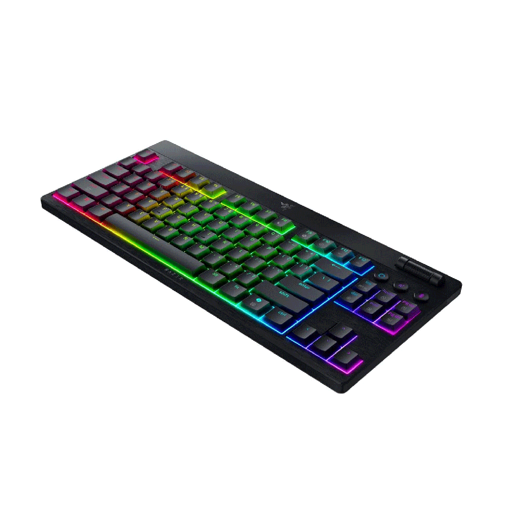 Razer BlackWidow V4 TKL HyperSpeed Wireless/Bluetooth/Wired Chroma RGB Gaming Keyboard, Yellow Linear Switches,Up to 980 Hrs Battery Life, Black | RZ03-05450100-R3M1
