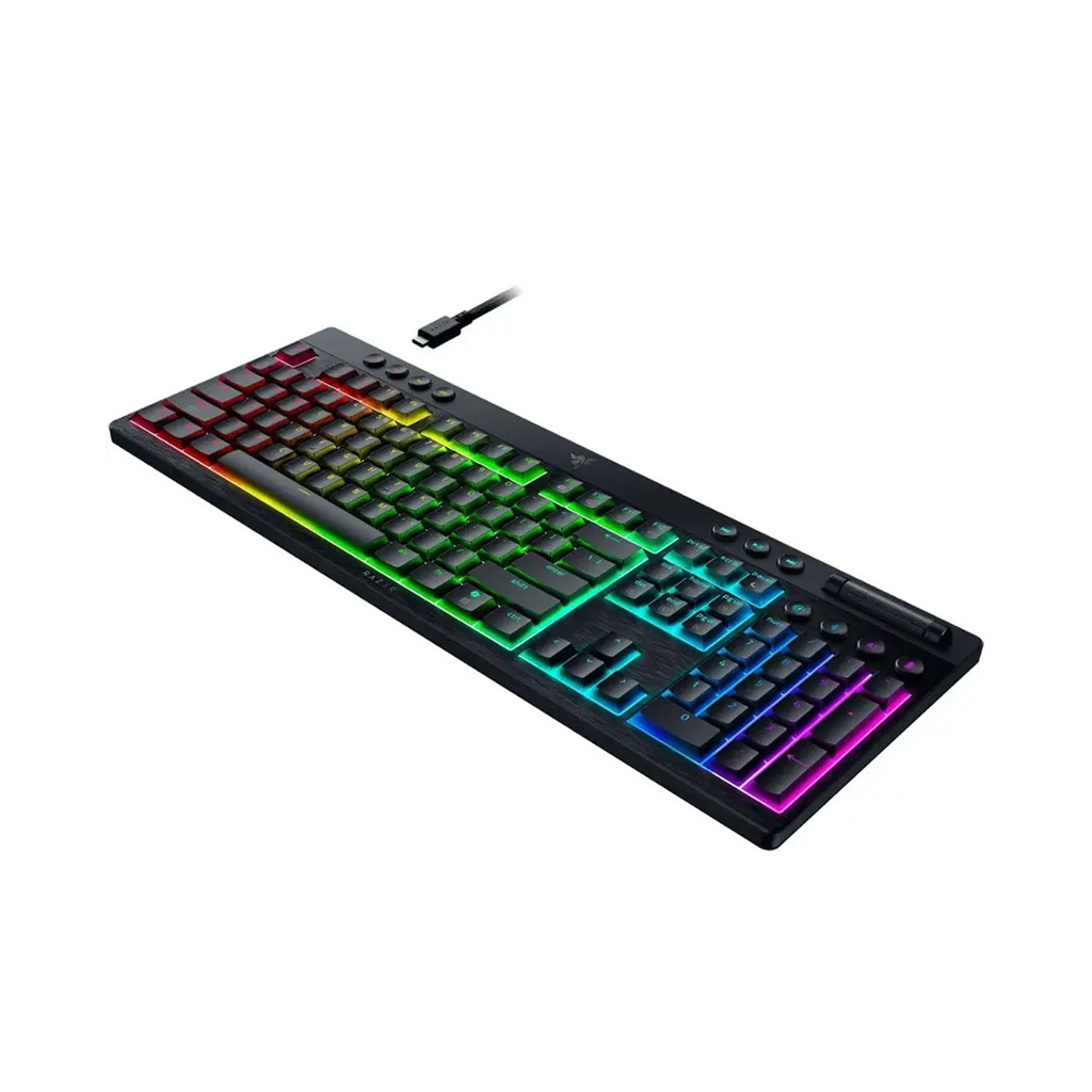 Razer BlackWidow V4 Low-Profile HyperSpeed Wireless/ Bluetooth/Wired Chroma RGB Gaming Keyboard,Linear Yellow Switches,Up to 980 Hrs Battery Life, Black | RZ03-05271500-R3M1