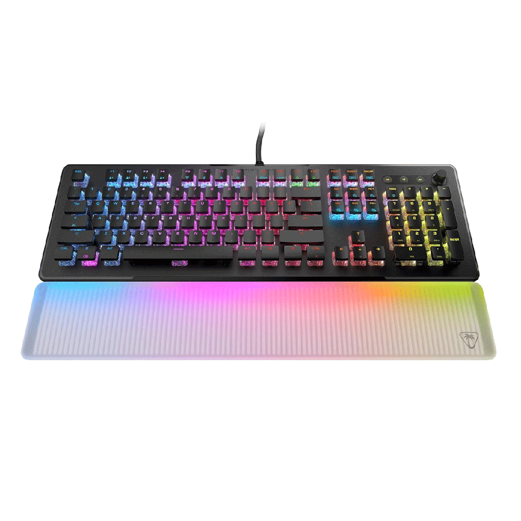 Turtle Beach Vulcan II Max, Wired USB Optical Mechanical Gaming Keyboard, Customizable RGB Illuminated Keys and Palm Rest, Smart Keys, Titan II Smooth Linear Switches, 200M Keystroke Durability – Black | TBK-1001-01-US