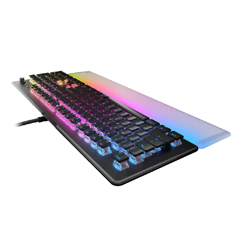 Turtle Beach Vulcan II Max, Wired USB Optical Mechanical Gaming Keyboard, Customizable RGB Illuminated Keys and Palm Rest, Smart Keys, Titan II Smooth Linear Switches, 200M Keystroke Durability – Black | TBK-1001-01-US