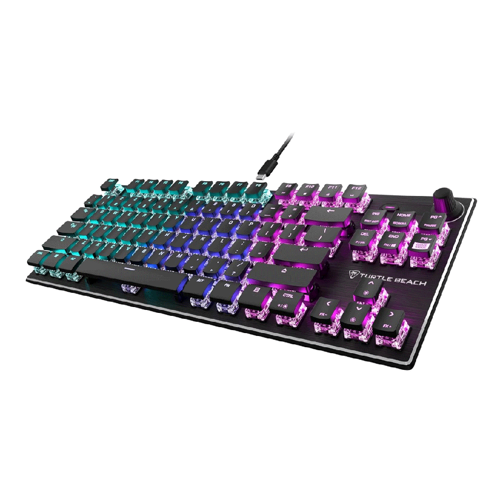 Turtle Beach Vulcan TKL Wired Mechanical Gaming Keyboard, AIMO RGB Lighting, Linear TITAN Switches, Aluminum Top Plate, Detachable USB-C Cable, Black | TBK-2001-01-US