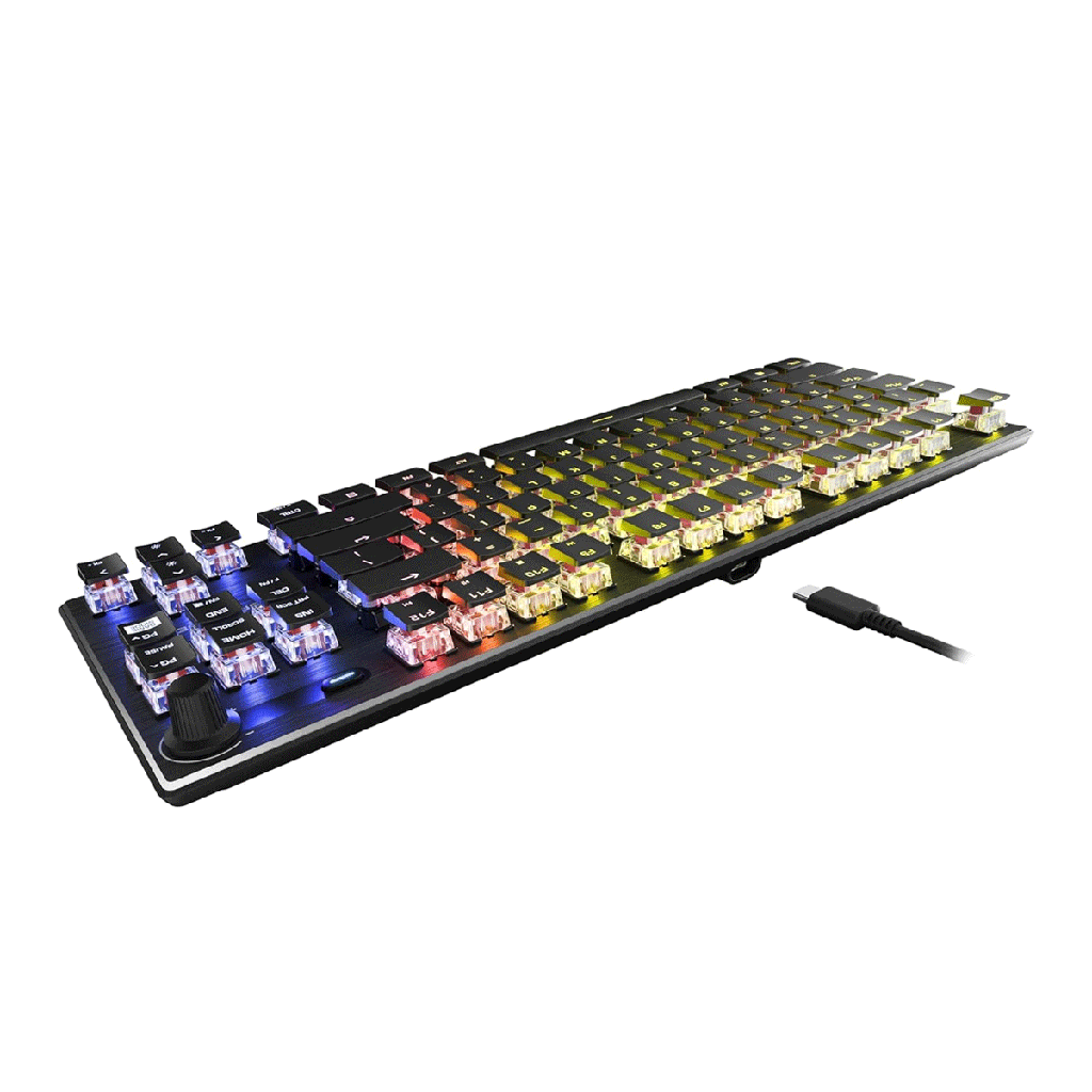 Turtle Beach Vulcan TKL Wired Mechanical Gaming Keyboard, AIMO RGB Lighting, Linear TITAN Switches, Aluminum Top Plate, Detachable USB-C Cable, Black | TBK-2001-01-US