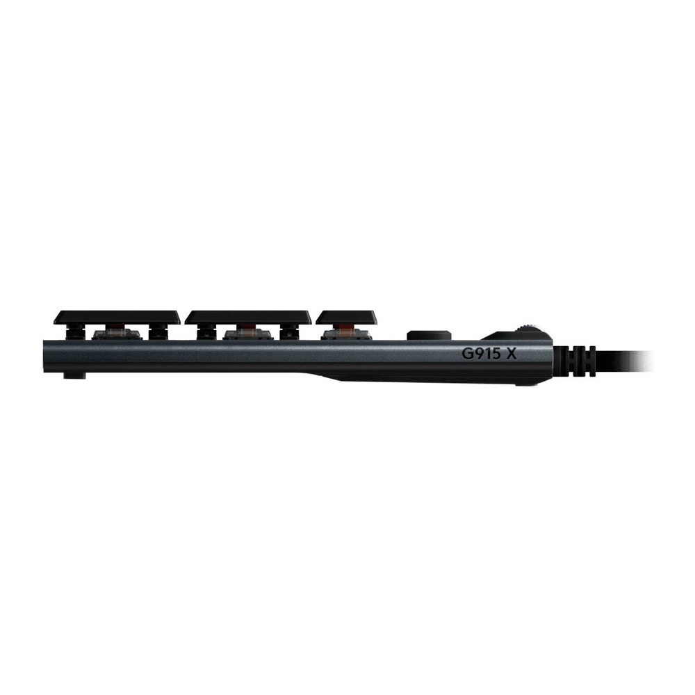 Logitech G915 X Wired Mechanical Keyboard, Tactile Switches, Double-Shot PBT Keycaps, LIGHTSYNC RGB Illumination, Wired Connectivity, English (US) Layout, Black | 920-012942