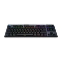 Logitech G915 X LIGHTSPEED TKL Mechanical Keyboard, Clicky Switches, Double-Shot PBT Keycaps, LIGHTSYNC RGB Illumination, Tri-Mode Connectivity, English (US) Layout, Black | 920-012757