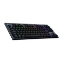 Logitech G915 X LIGHTSPEED TKL Mechanical Keyboard, Clicky Switches, Double-Shot PBT Keycaps, LIGHTSYNC RGB Illumination, Tri-Mode Connectivity, English (US) Layout, Black | 920-012757