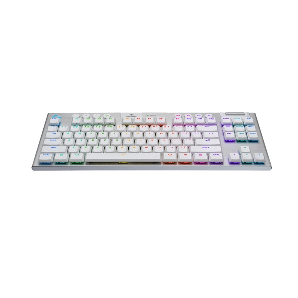 Logitech G915 X LIGHTSPEED TKL Mechanical Keyboard, Tactile Switches, Double-Shot PBT Keycaps, LIGHTSYNC RGB Illumination, Tri-Mode Connectivity, English (US) Layout, White | 920-012737
