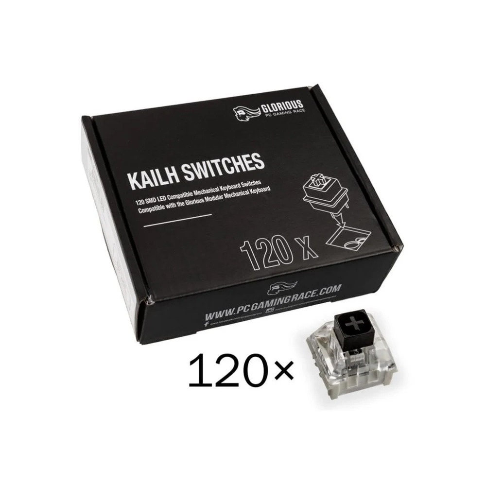 Glorious Kailh Mechanical Switches (120x) Compatible With Glorious Modular Mechanical Keyboard - Black