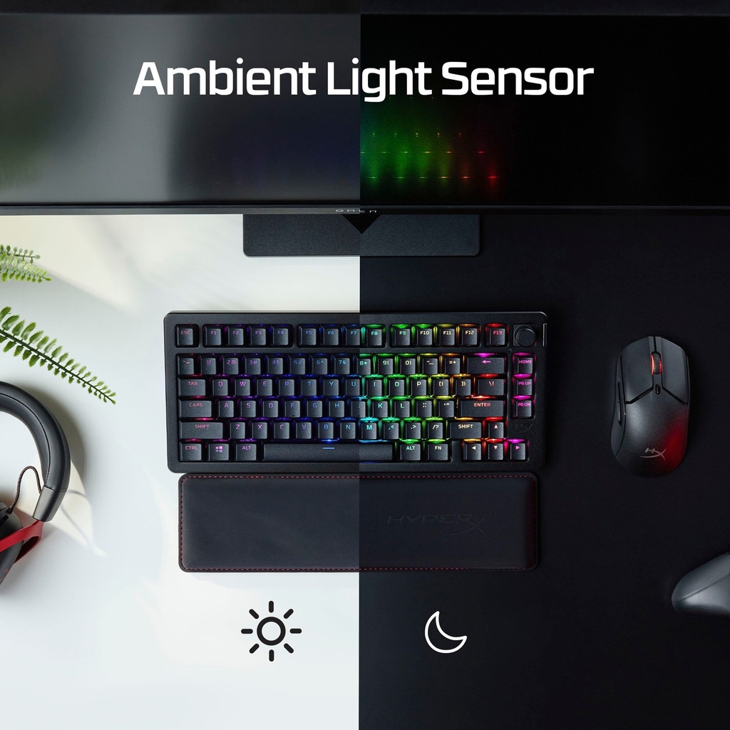 HyperX Alloy Rise 75% Wireless/Bluetooth Gaming Keyboard Red Linear Switch (English/Arabic) For PC,PS5,PS4,Xbox Series X|S & Xbox One