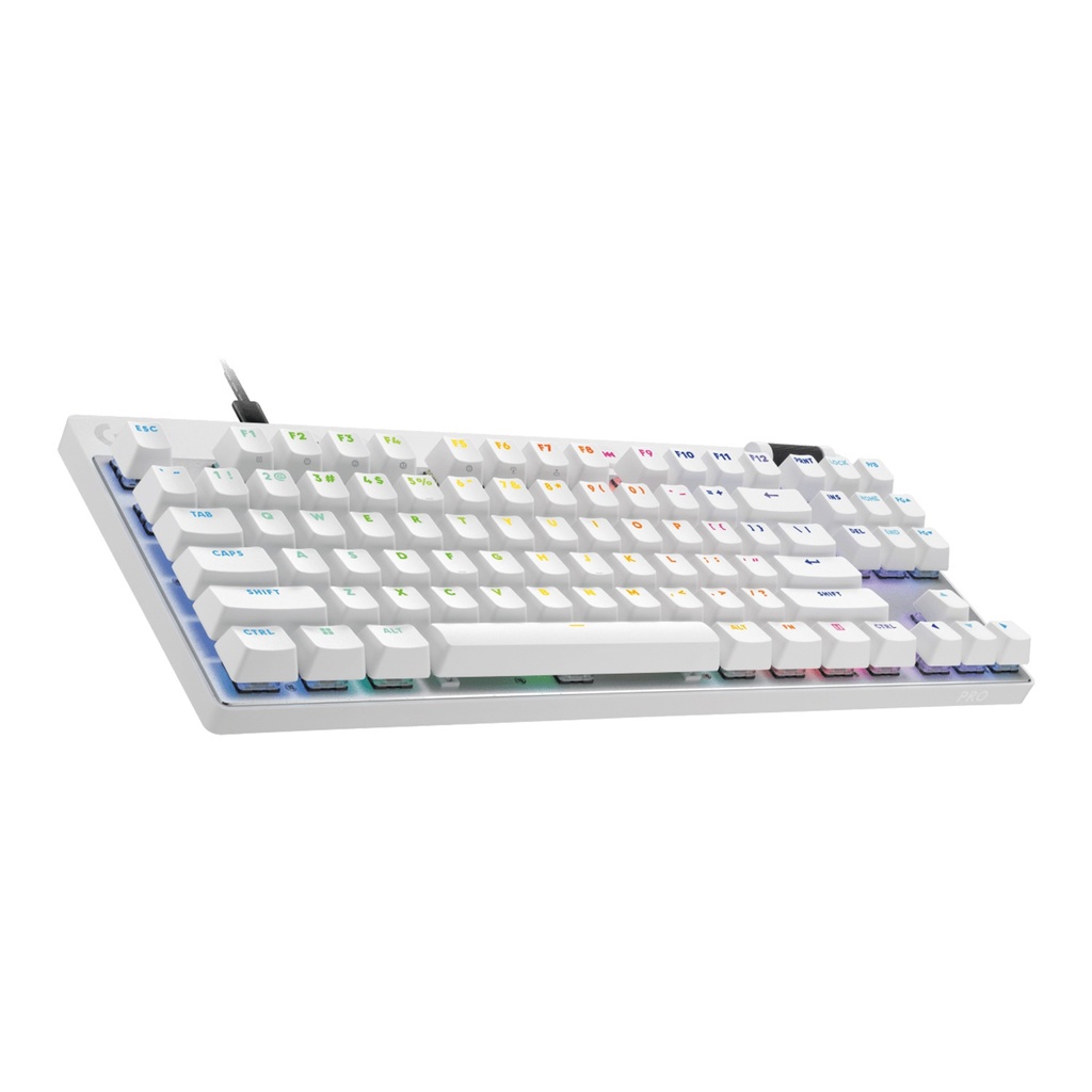 Logitech PRO X TKL RAPID Wired Mechanical Keyboard, Magnetic Analog Switches, Rapid Trigger, LIGHTSYNC Technology, Wired Connectivity, English (US) Layout, White | 920-013242