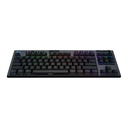 Logitech G915 X Lightspeed TKL Low-Profile Wireless Gaming Keyboard Key Control, LightSync, Low-Profile Mechanical Switches - Black