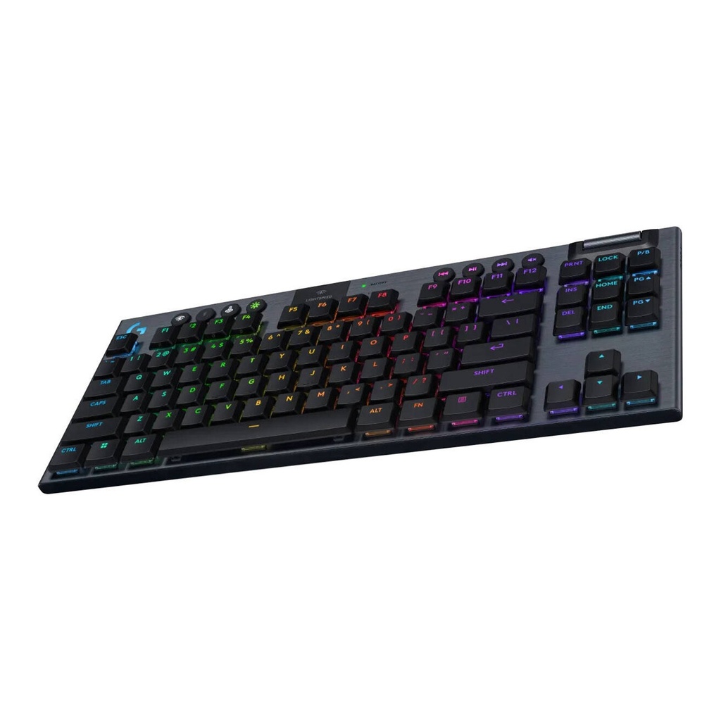 Logitech G915 X Lightspeed TKL Low-Profile Wireless Gaming Keyboard Key Control, LightSync, Low-Profile Mechanical Switches - Black
