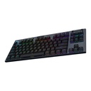 Logitech G915 X Lightspeed TKL Low-Profile Wireless Gaming Keyboard Key Control, LightSync, Low-Profile Mechanical Switches - Black